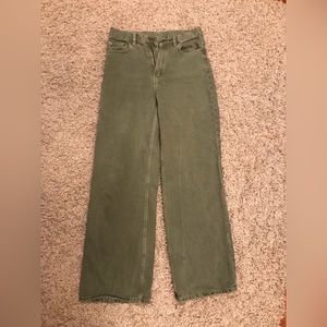 Dr denim green wash wise leg high rise jeans size 28/30